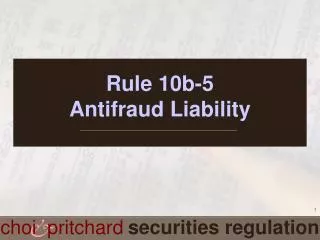 Rule 10b-5 Antifraud Liability