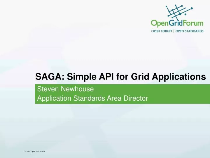 saga simple api for grid applications