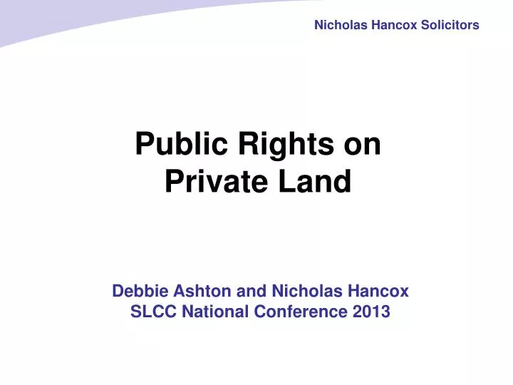 public rights on private land
