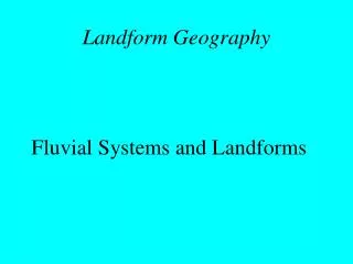 Landform Geography