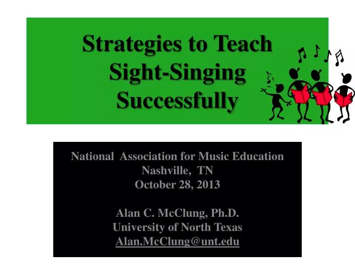 strategies to teach sight singing successfully