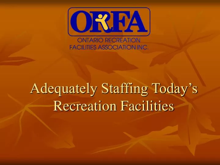 adequately staffing today s recreation facilities