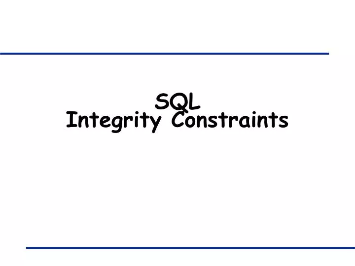 sql integrity constraints