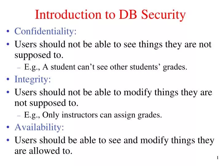 introduction to db security