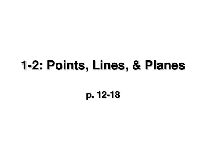 1 2 points lines planes