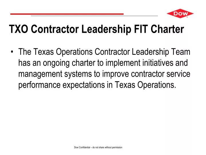txo contractor leadership fit charter