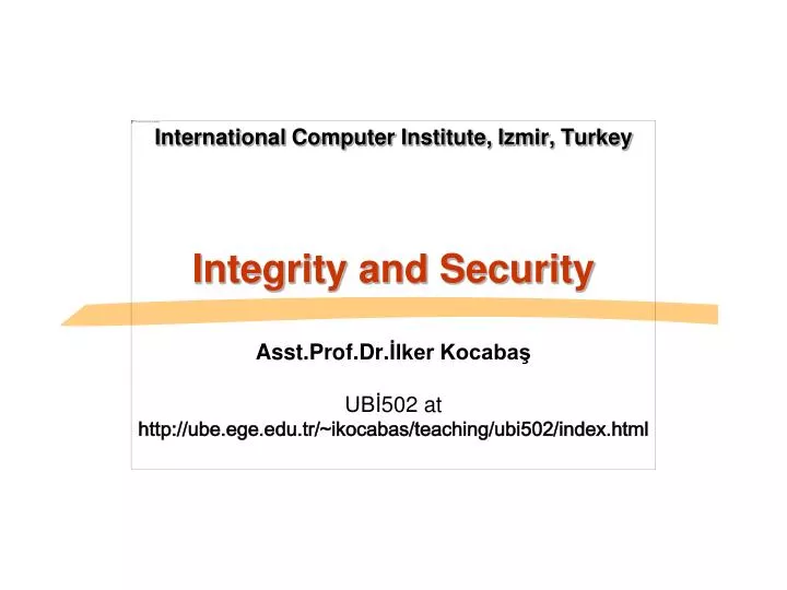 international computer institute izmir turkey integrity and security