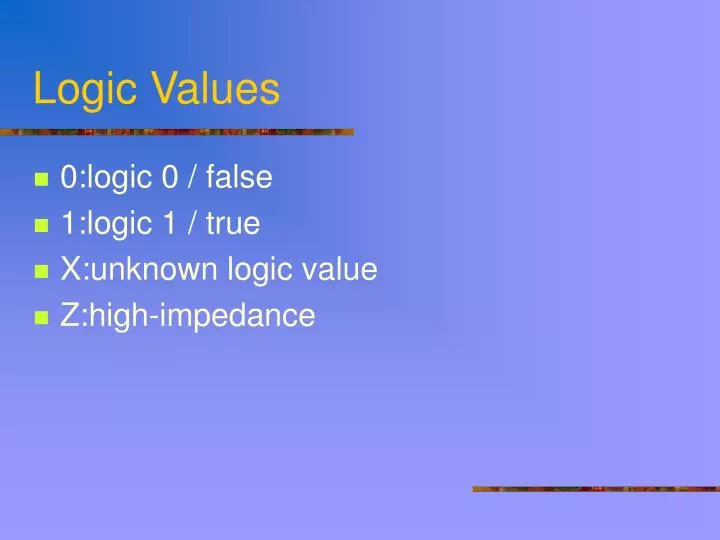 logic values