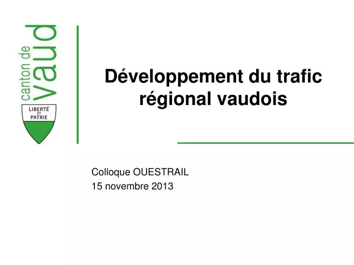 d veloppement du trafic r gional vaudois