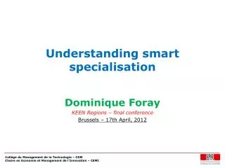 Understanding smart specialisation