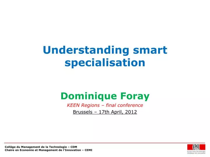 understanding smart specialisation