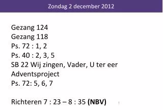 zondag 2 december 2012