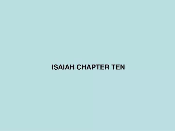 isaiah chapter ten