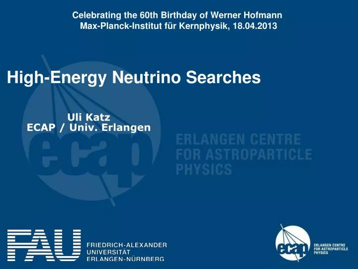 high energy neutrino searches