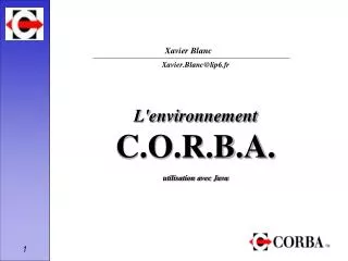l environnement c o r b a utilisation avec java