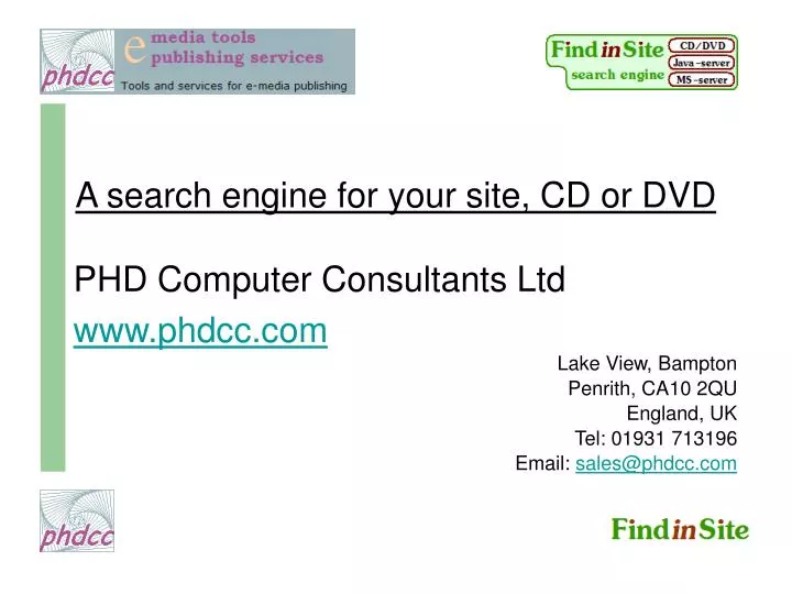 a search engine for your site cd or dvd