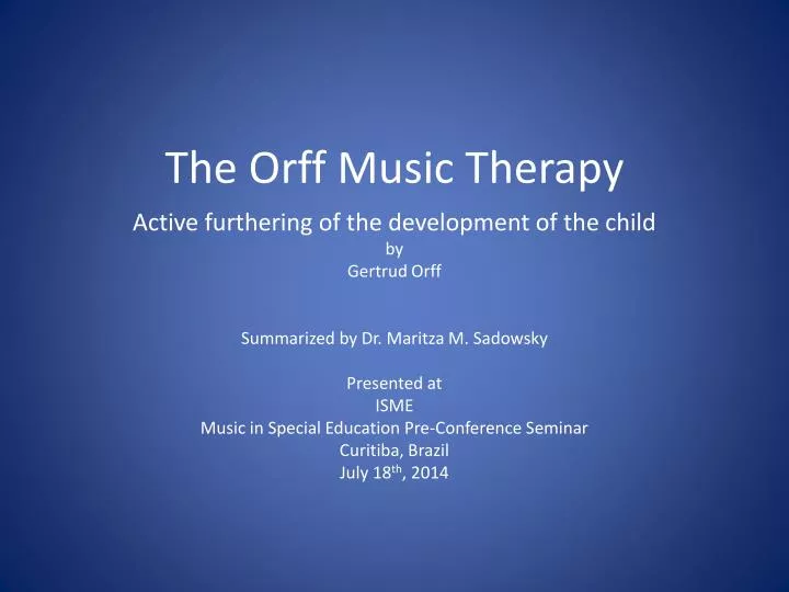 the orff music therapy