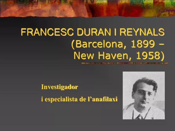 francesc duran i reynals barcelona 1899 new haven 1958