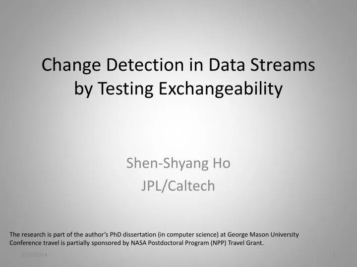 change detection in data streams by testing exchangeability