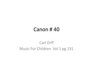 Canon # 40