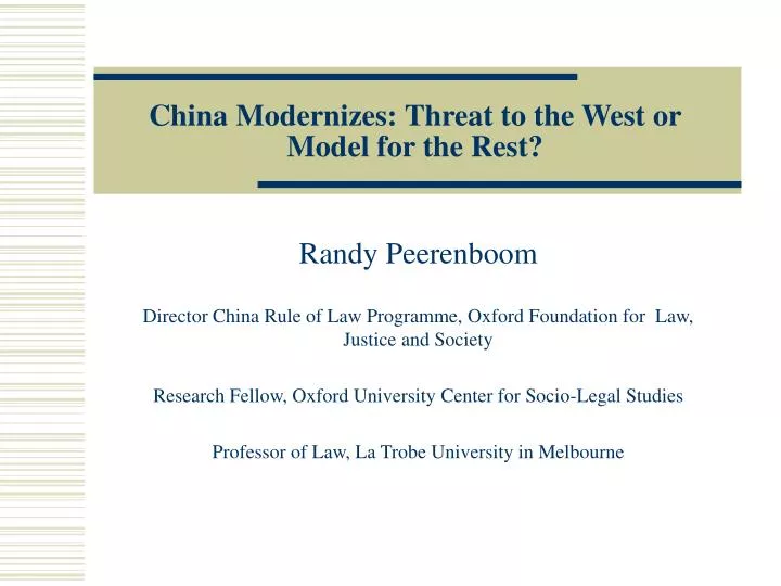 china modernizes threat to the west or model for the rest
