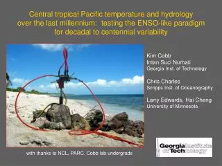 Central tropical Pacific temperature and hydrology