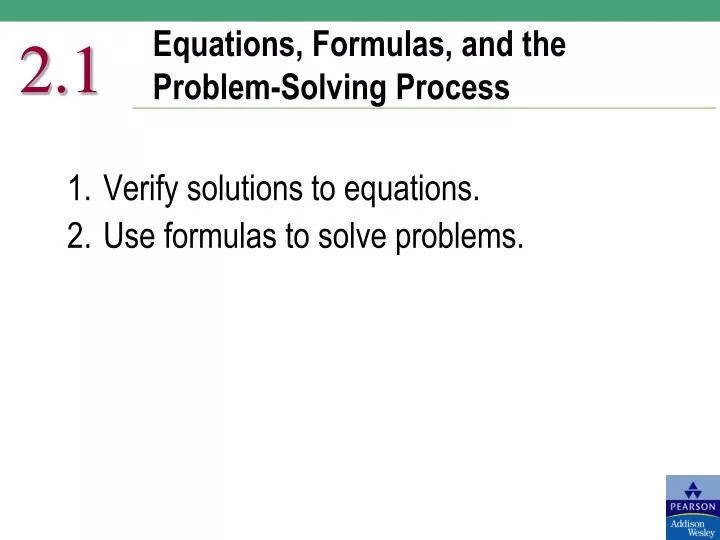 equations formulas and the problem solving process