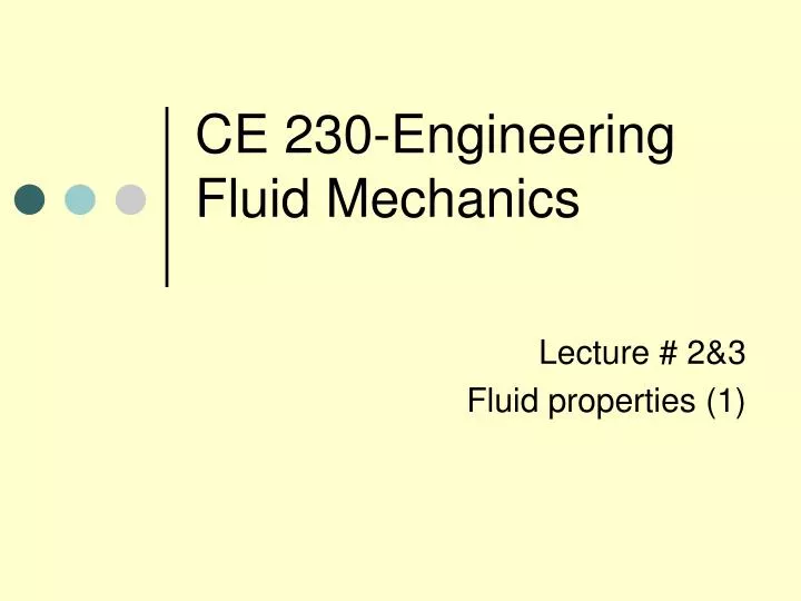 ce 230 engineering fluid mechanics