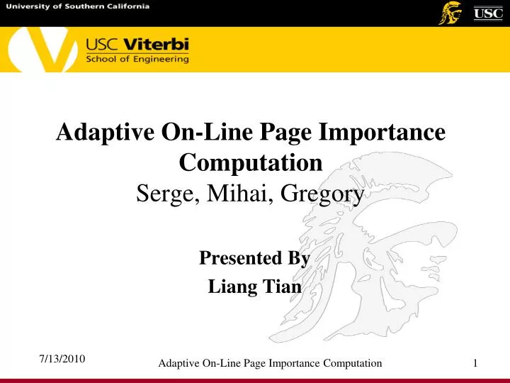 adaptive on line page importance computation serge mihai gregory