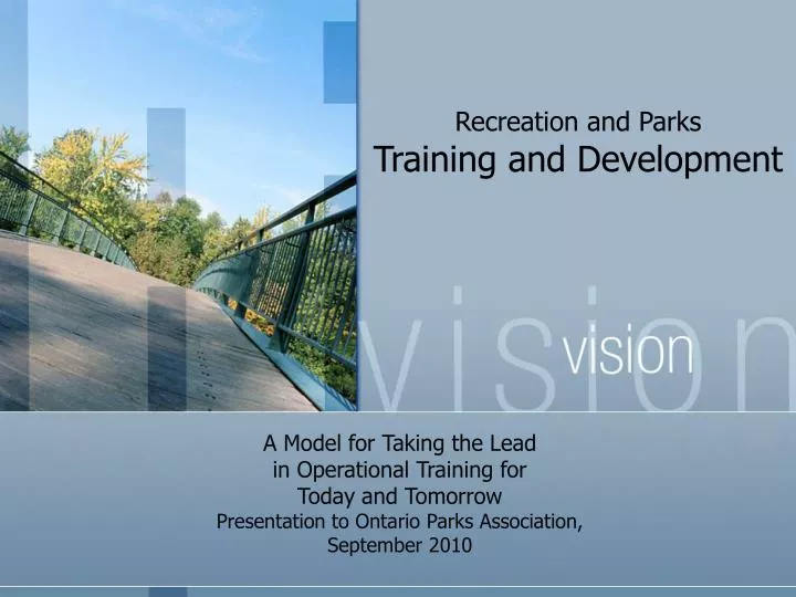 recreation and parks training and development
