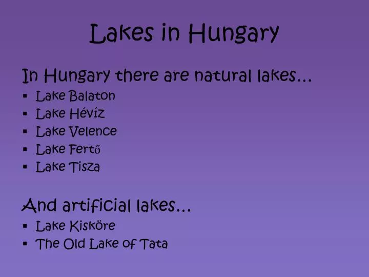 lakes in hungary