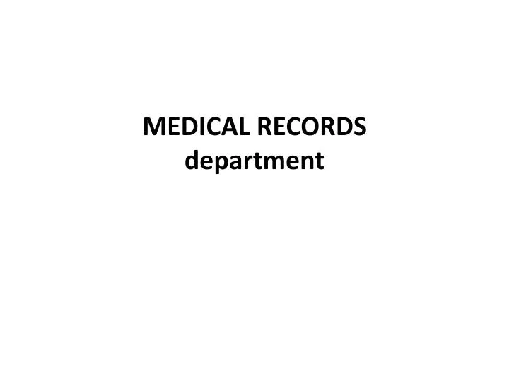 medical records department