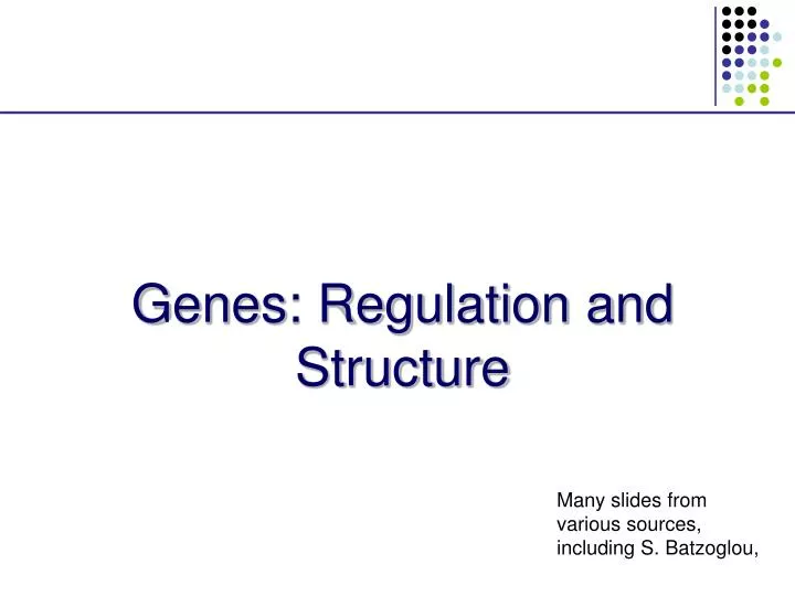 genes regulation and structure