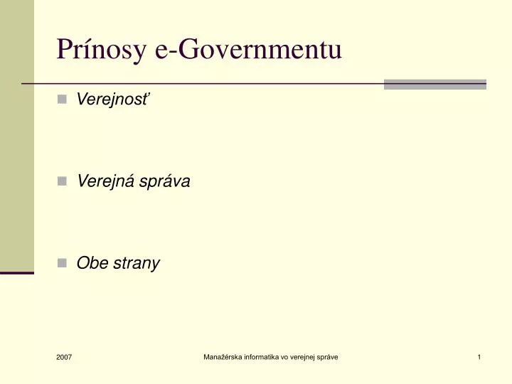 pr nosy e governmentu