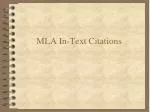 MLA In-Text Citations - slide 1