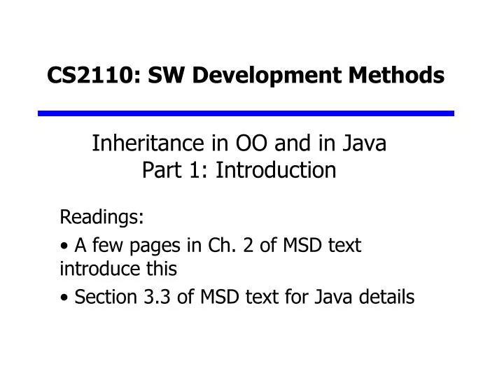 cs2110 sw development methods