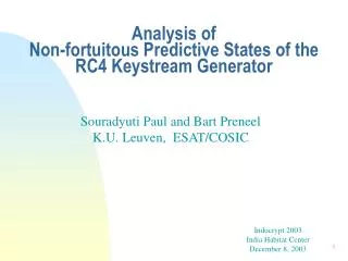 Analysis of Non-fortuitous Predictive States of the RC4 Keystream Generator