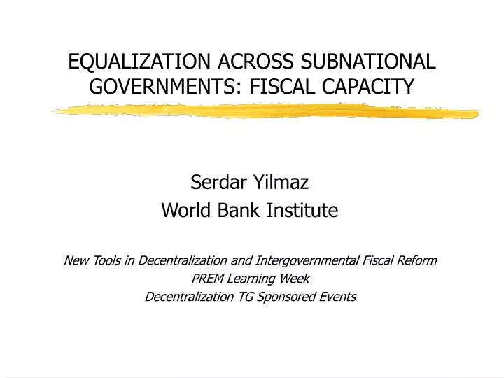 equalization across subnational governments fiscal capacity