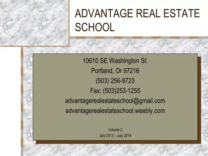 advantage real estate school