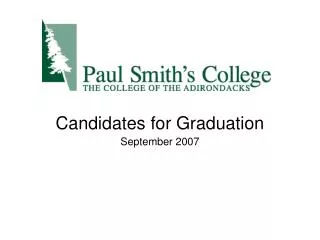 Candidates for Graduation