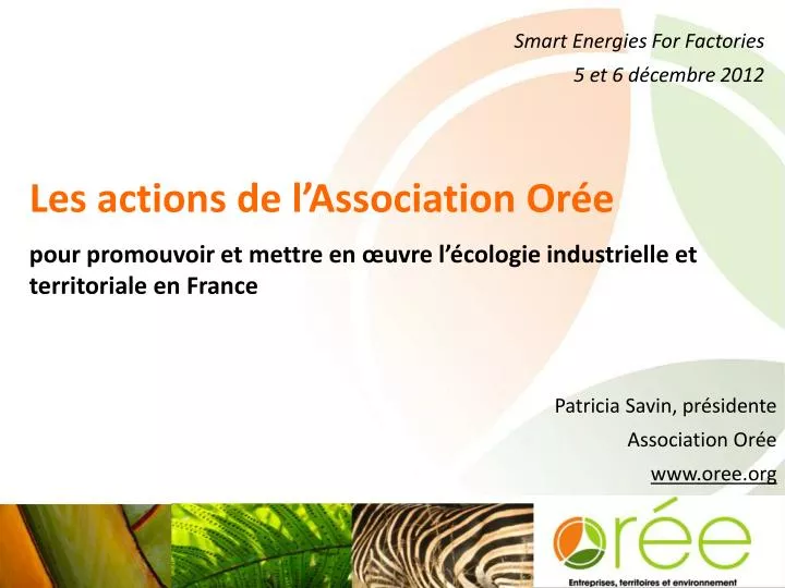 smart energies for factories 5 et 6 d cembre 2012