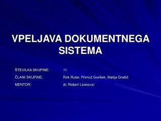 vpeljava dokumentnega sistema