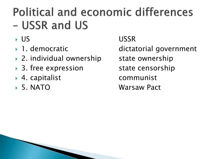 political and economic differences ussr and us