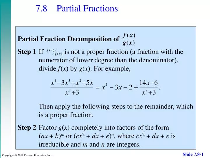 7 8 partial fractions