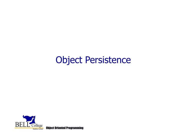 object persistence