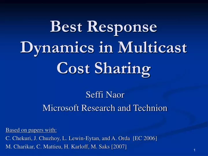 best response dynamics in multicast cost sharing