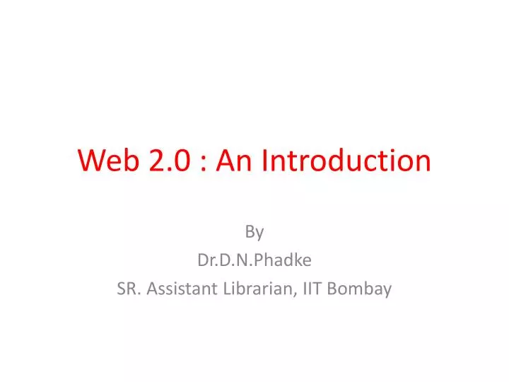 web 2 0 an introduction