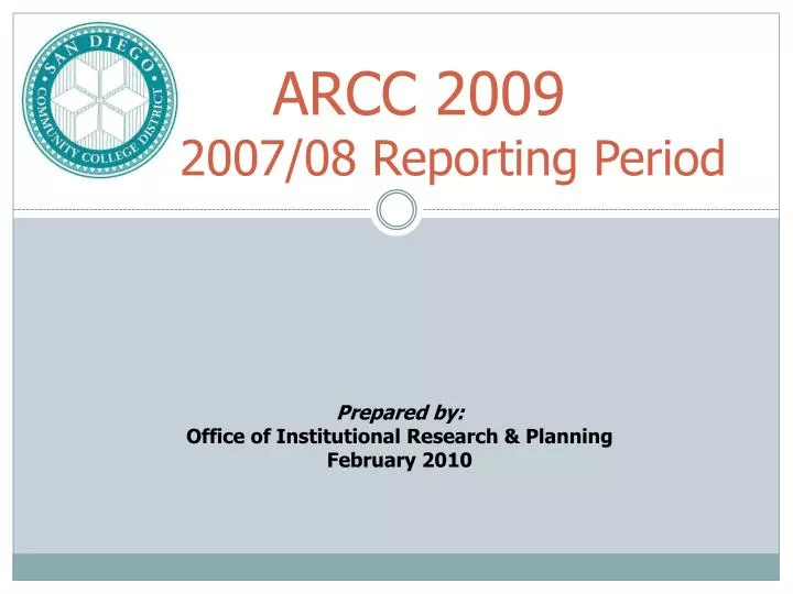 arcc 2009 2007 08 reporting period