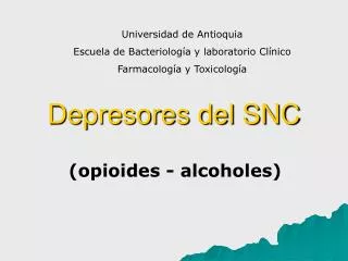 depresores del snc
