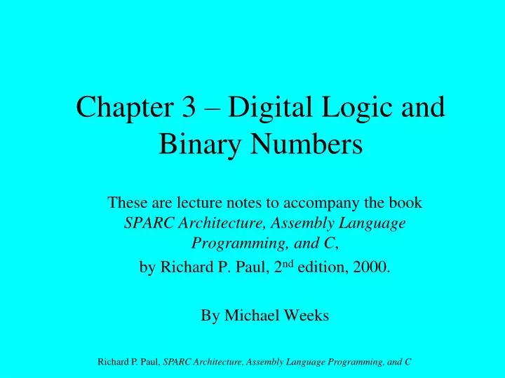 chapter 3 digital logic and binary numbers